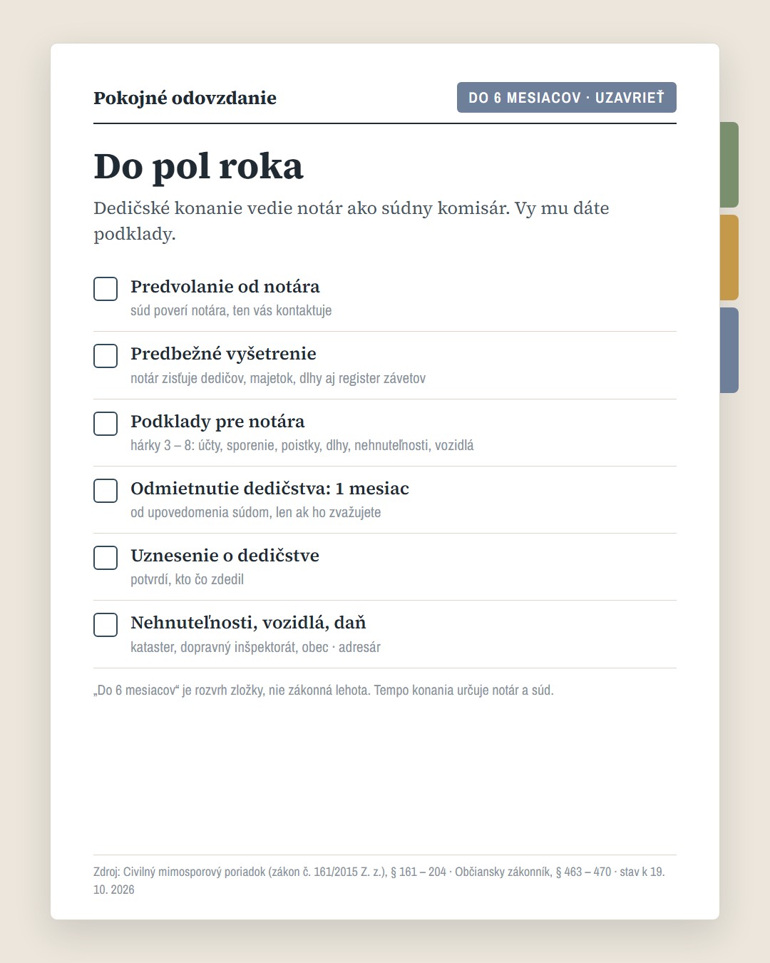 Pokojné odovzdanie · 5